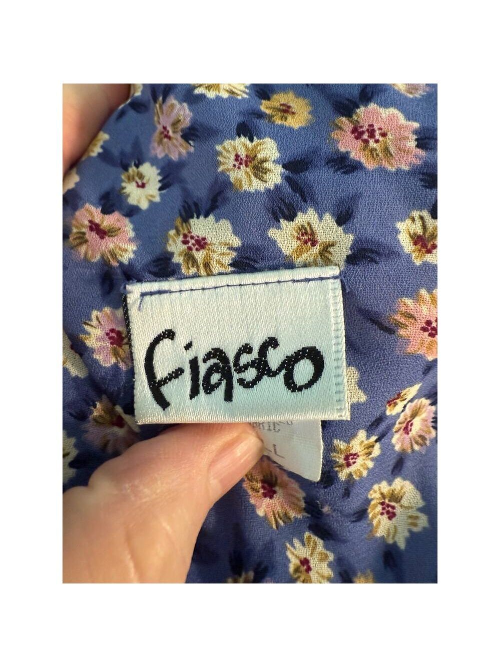 Vintage Fiasco 70’s Floral Blue Zip up Back only to Waist Long Dress. S - Picture 3 of 11